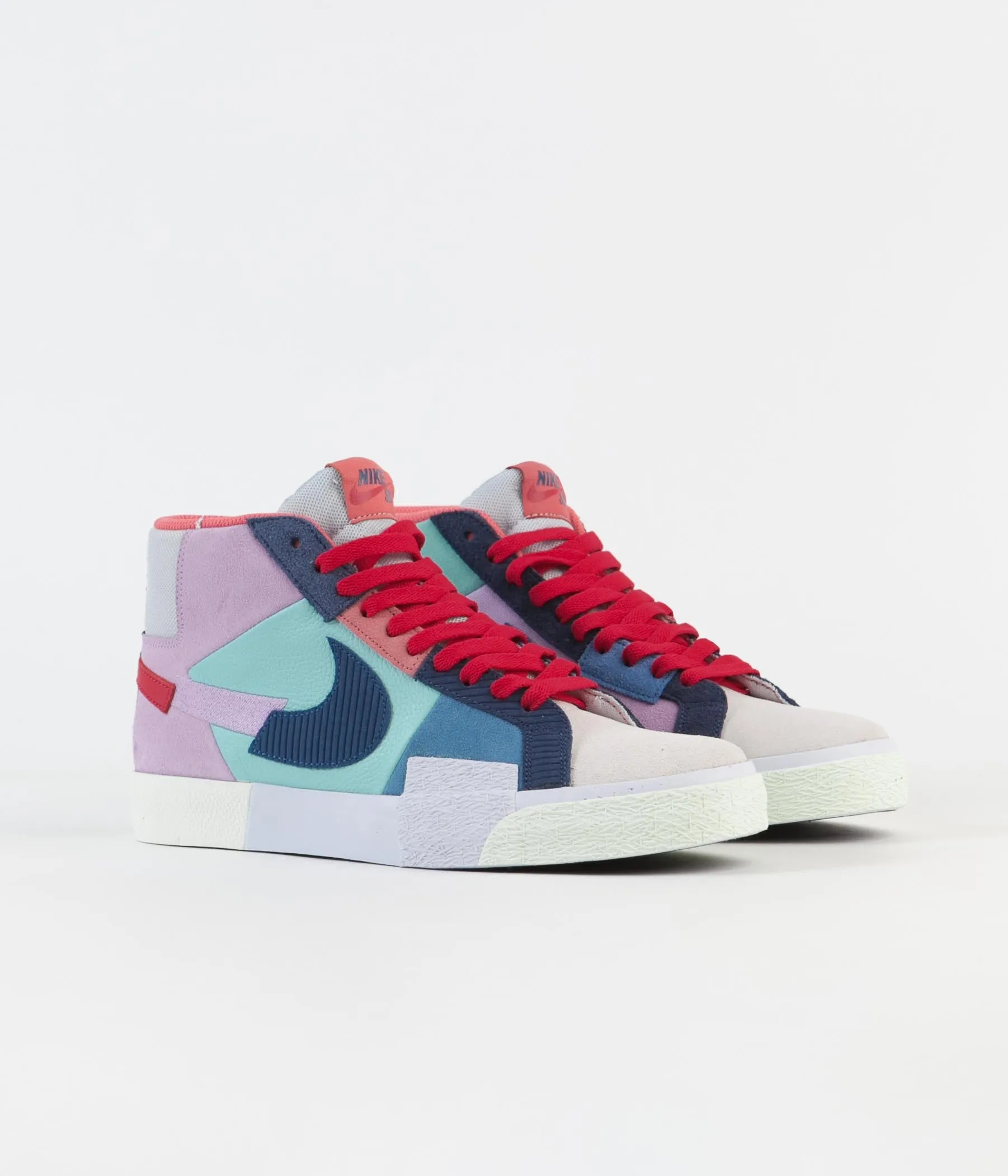 Nike SB Blazer Mid Mosaic Shoes - Lilac / Court Blue - Copa - Dutch Blue