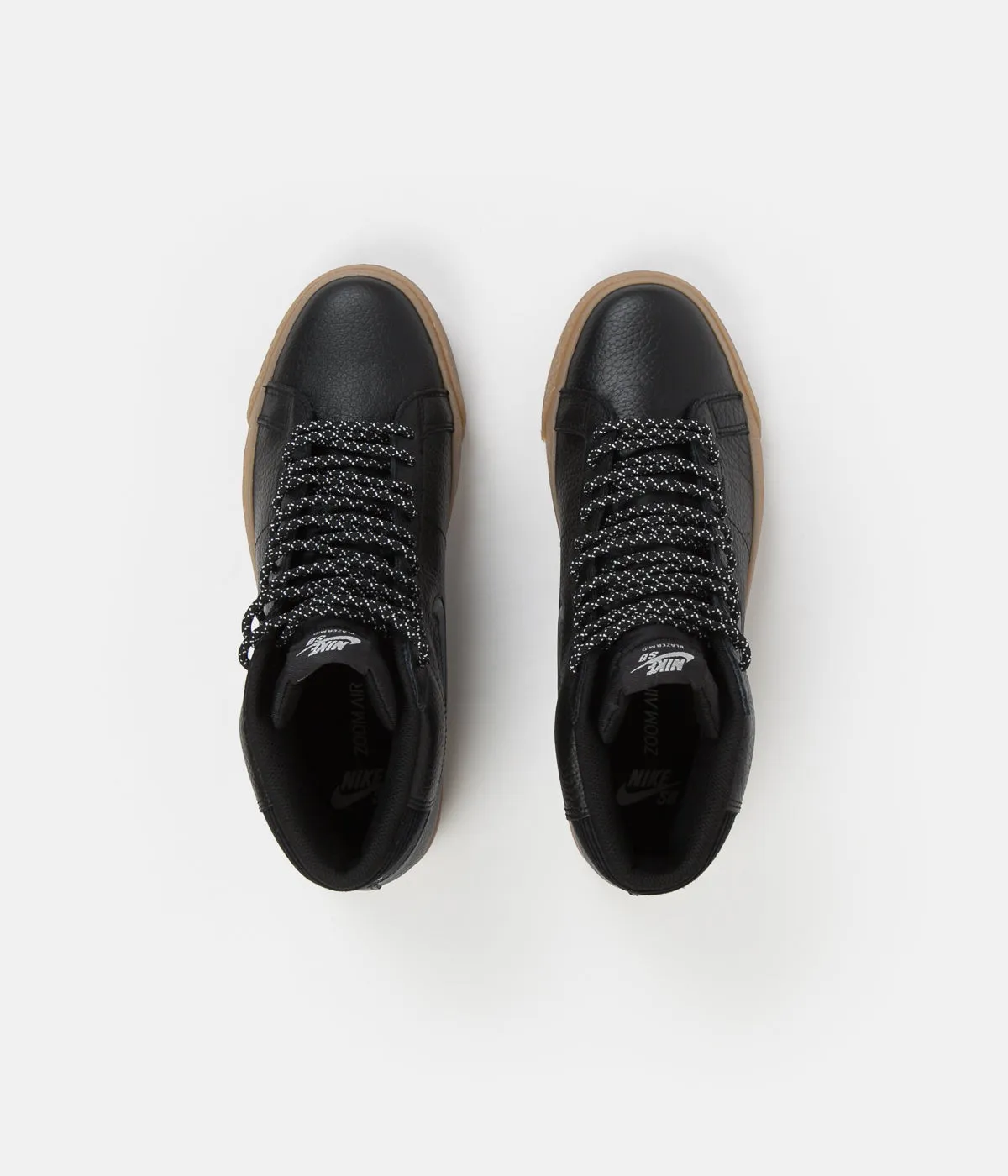 Nike SB Blazer Mid Premium Shoes - Black / White - Black - Gum Light Brown