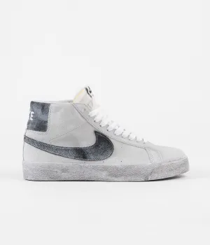 Nike SB Blazer Mid Premium Shoes - Grey Fog / Black - White