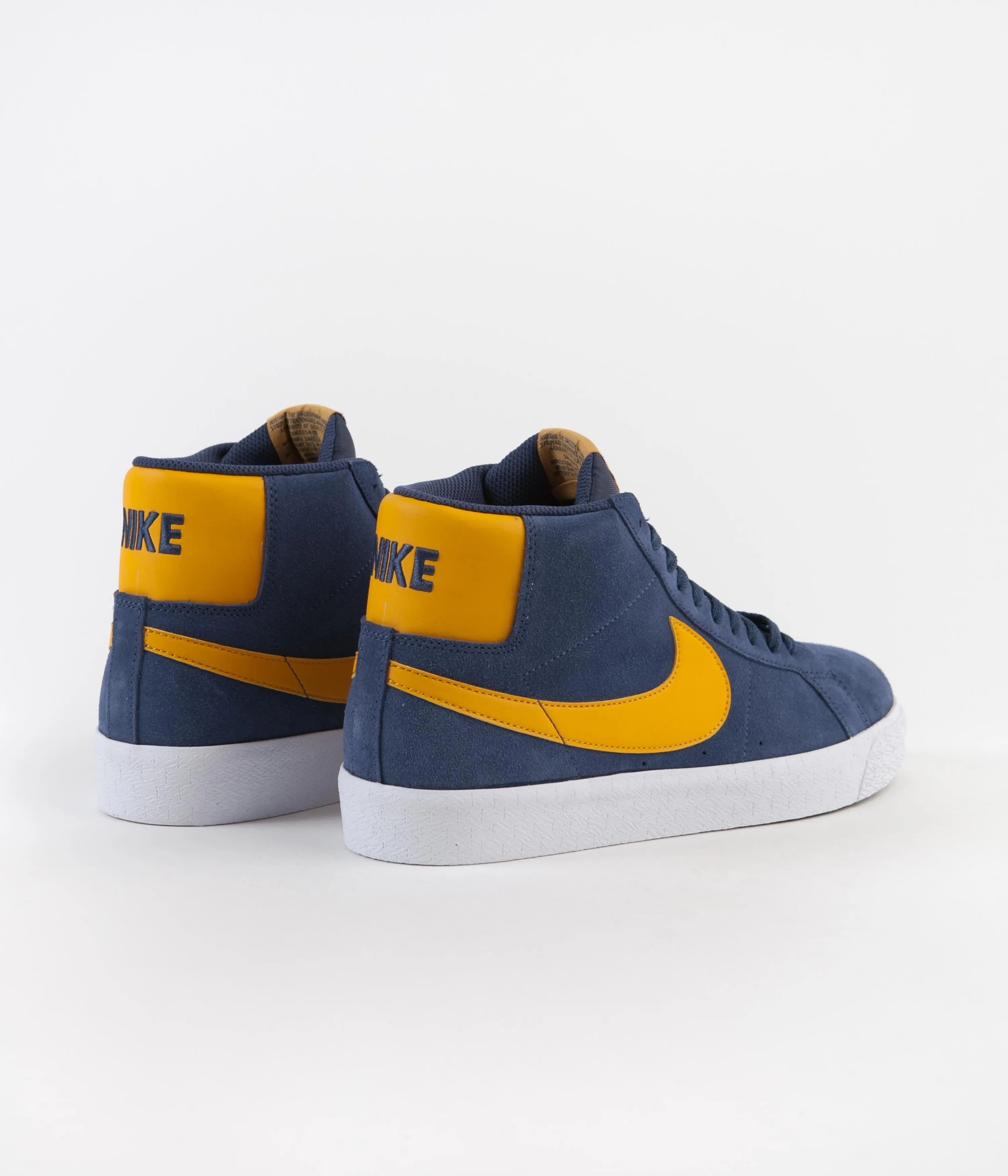Nike SB Blazer Mid Shoes - Navy / University Gold - Navy - White