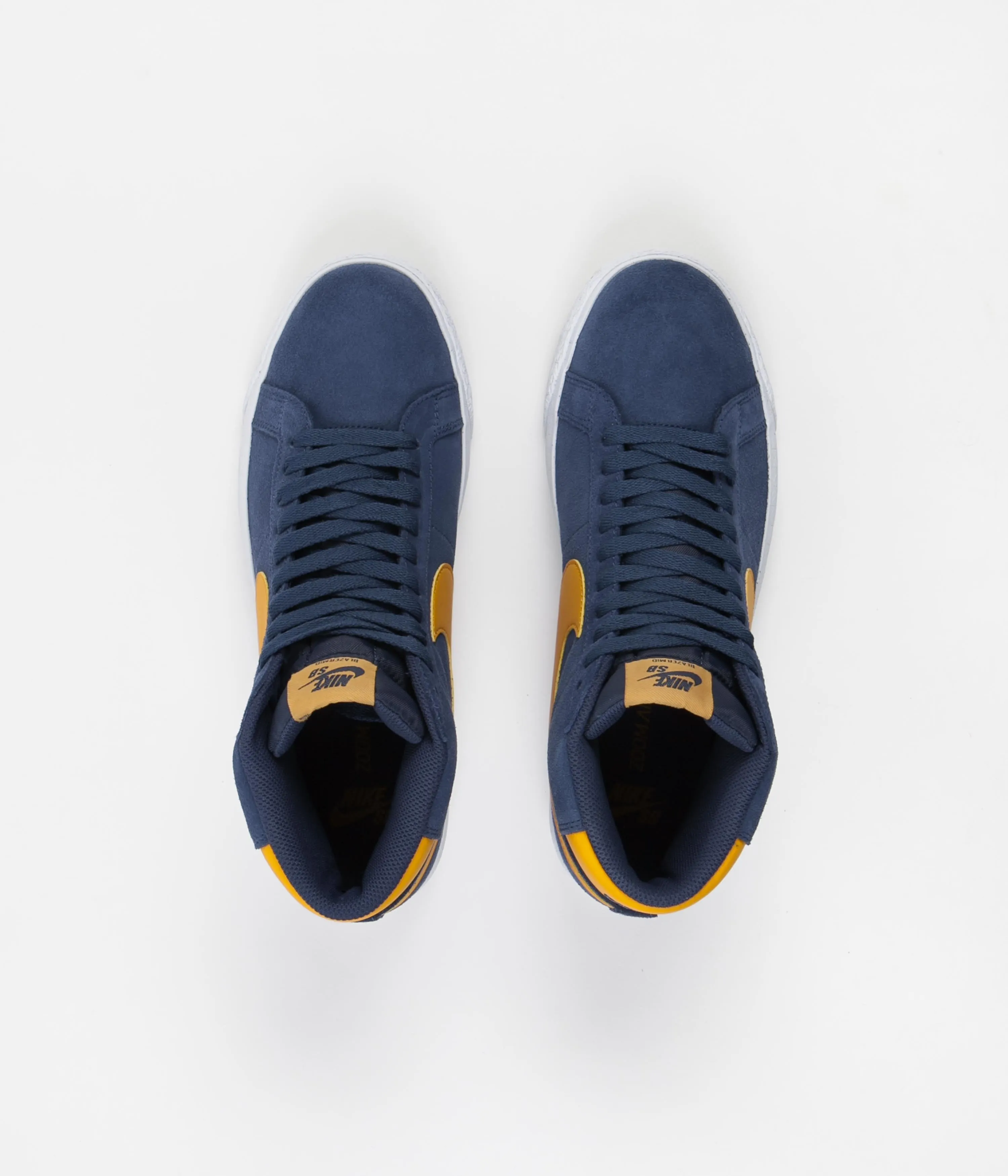 Nike SB Blazer Mid Shoes - Navy / University Gold - Navy - White
