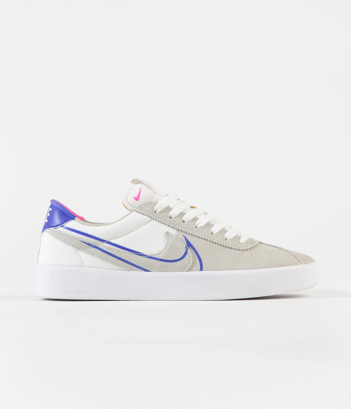 Nike SB Bruin React Shoes - Summit White / Racer Blue - Pink Blast