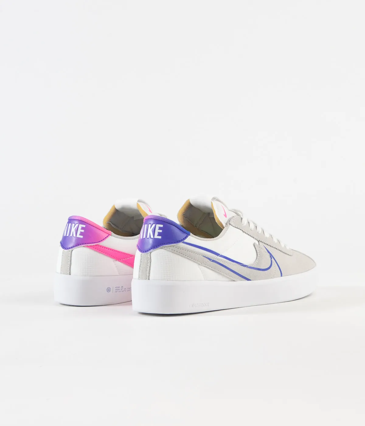 Nike SB Bruin React Shoes - Summit White / Racer Blue - Pink Blast