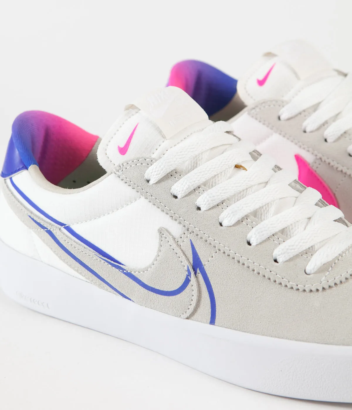 Nike SB Bruin React Shoes - Summit White / Racer Blue - Pink Blast