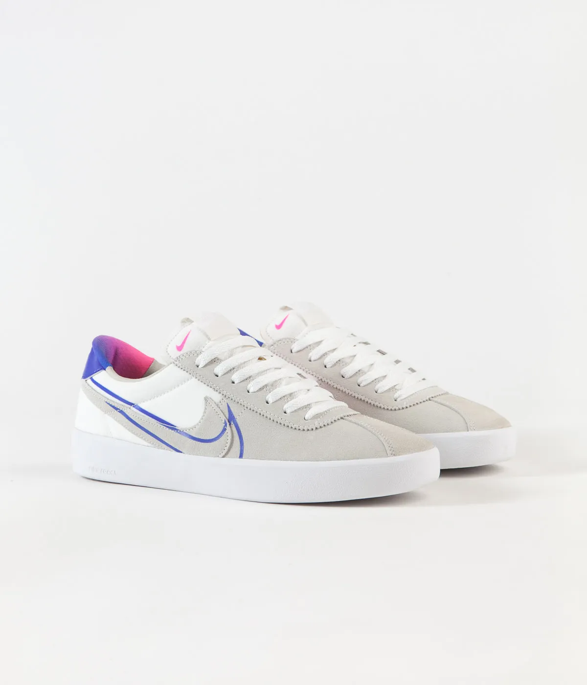 Nike SB Bruin React Shoes - Summit White / Racer Blue - Pink Blast