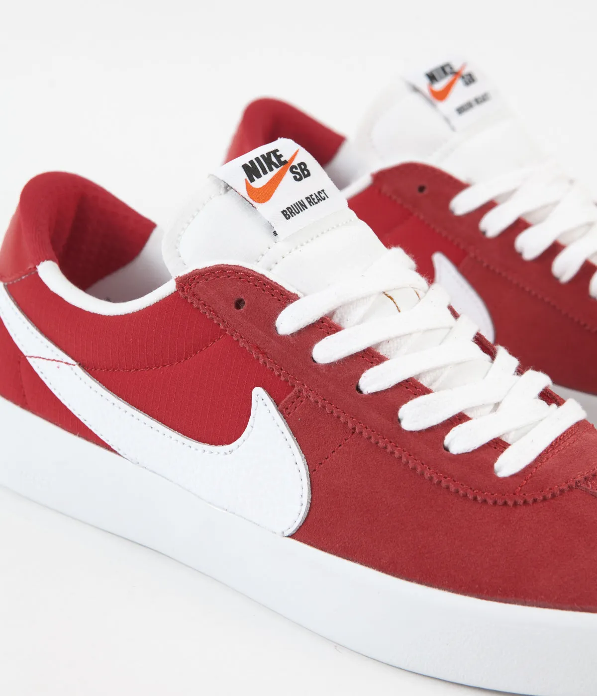 Nike SB Bruin React Shoes - University Red / White - University Red