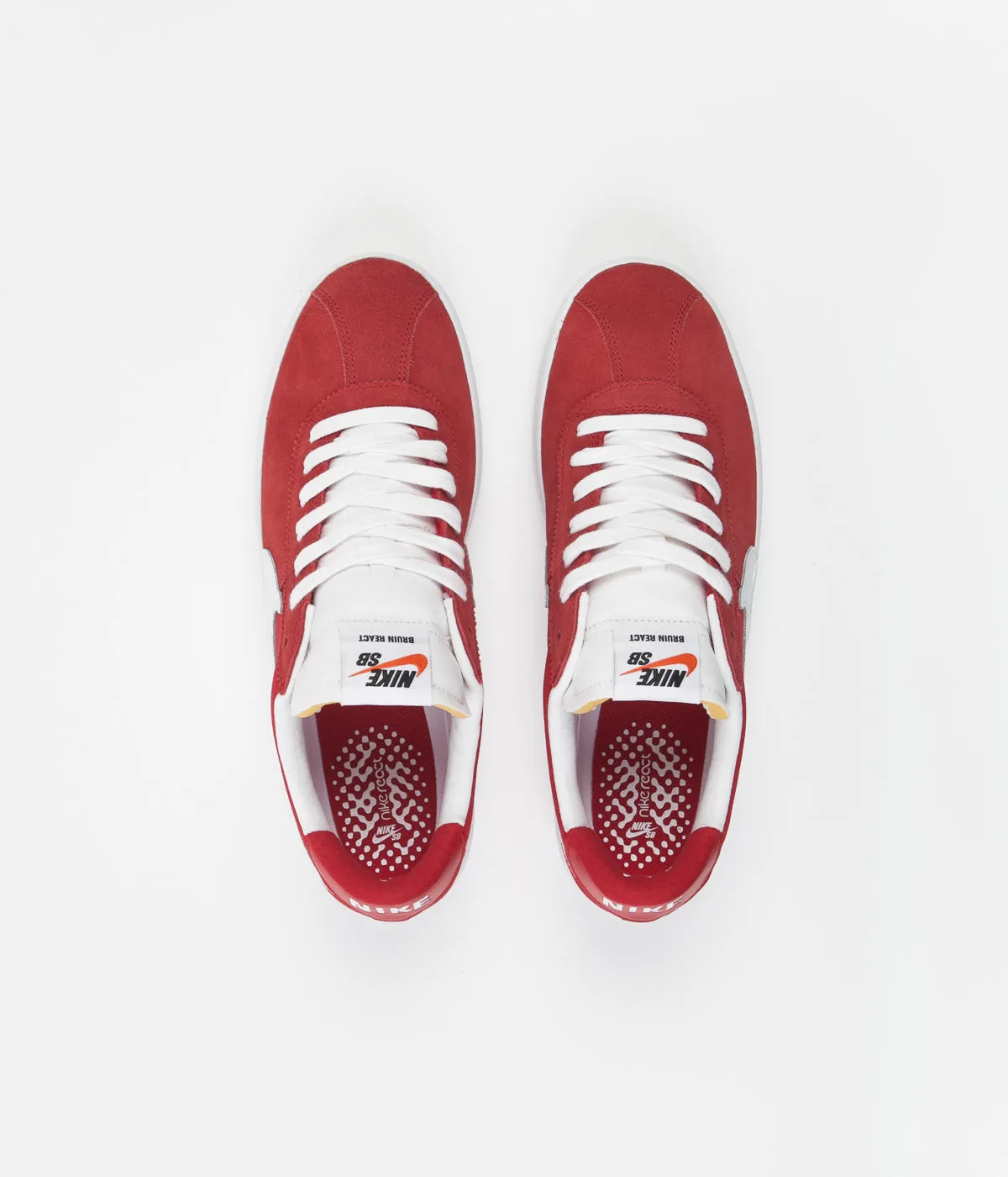 Nike SB Bruin React Shoes - University Red / White - University Red
