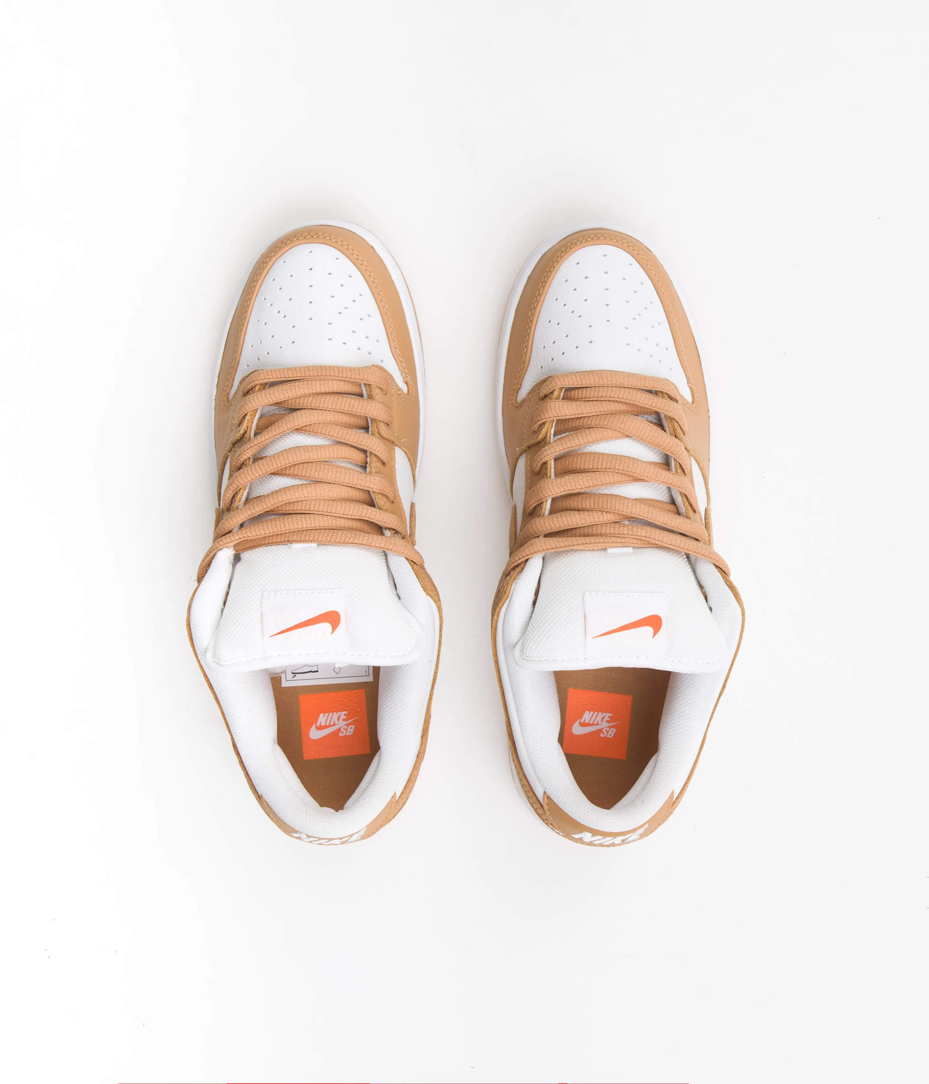 Nike SB Dunk Low Pro Orange Label Shoes - Light Cognac / Light Cognac - White - Light Cognac