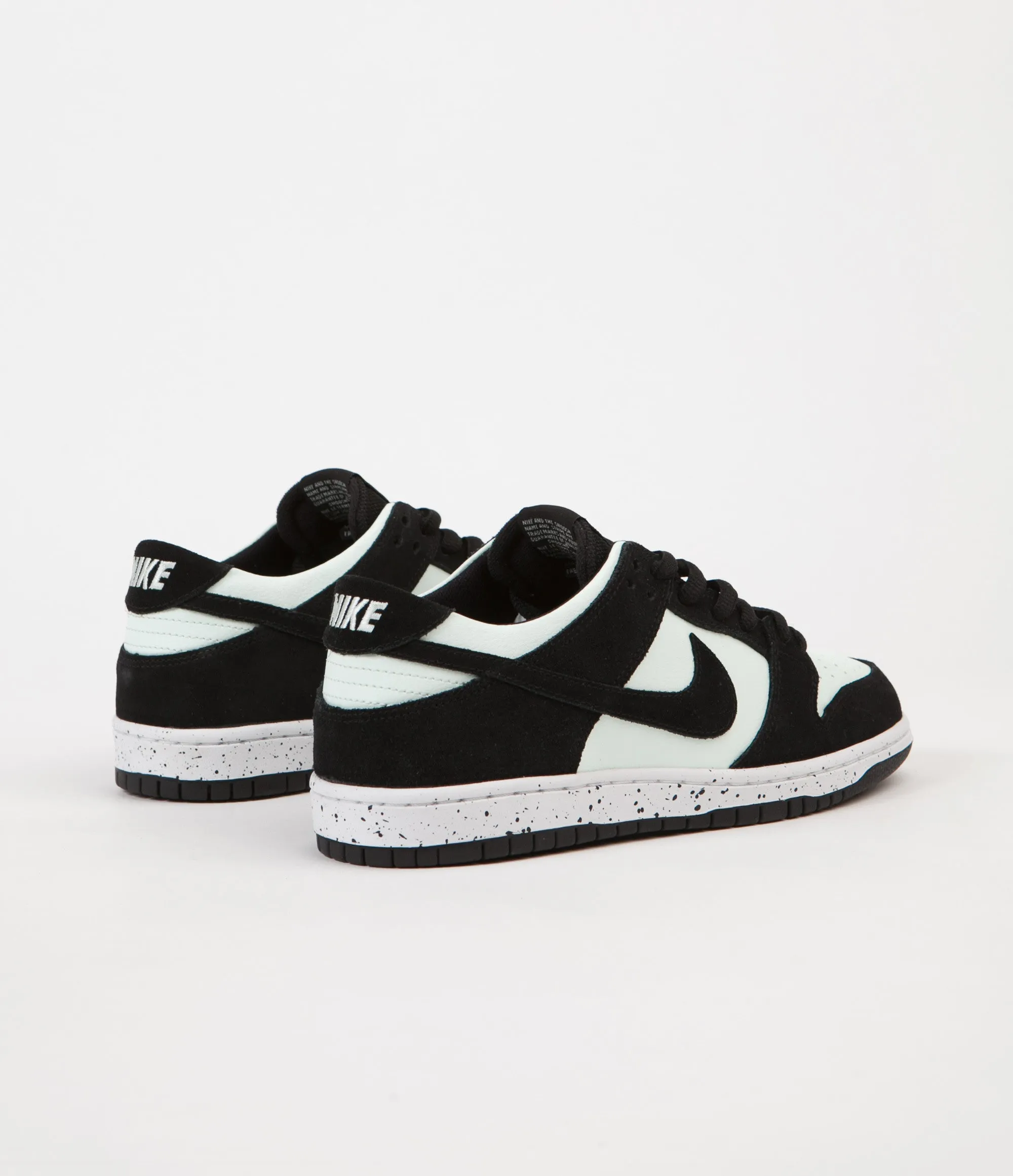 Nike SB Dunk Low Pro Shoes - Black / Black - Barely Green - White