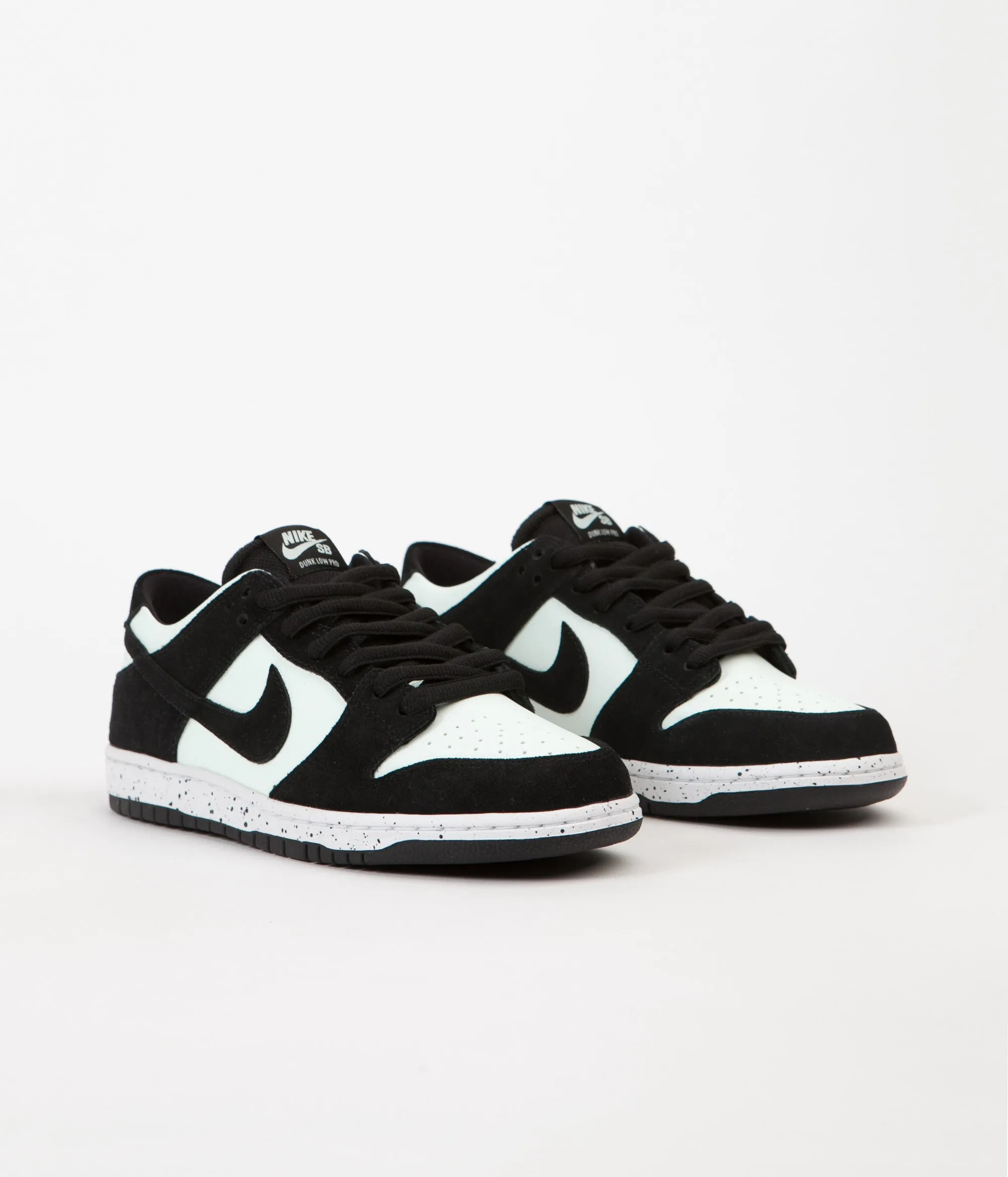 Nike SB Dunk Low Pro Shoes - Black / Black - Barely Green - White