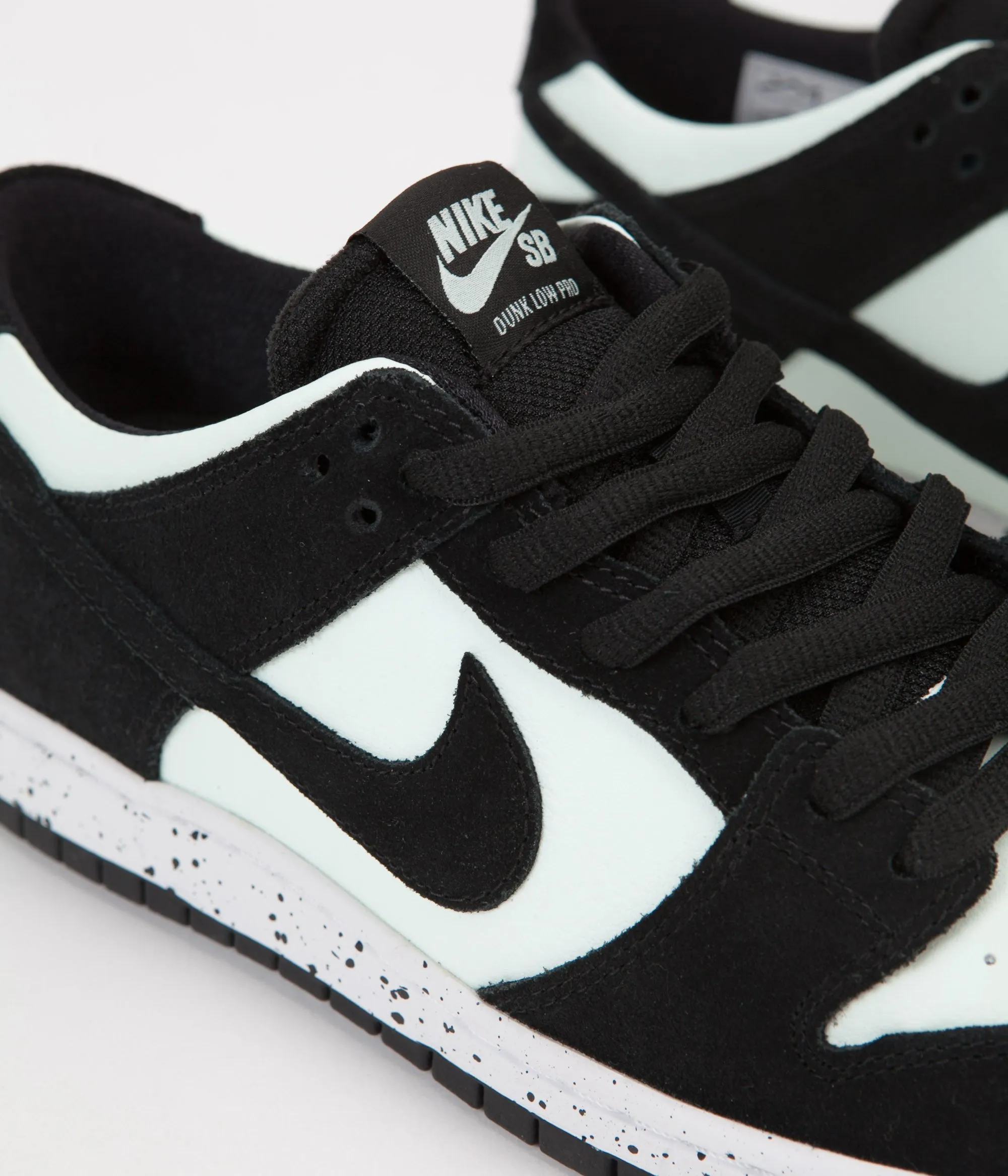 Nike SB Dunk Low Pro Shoes - Black / Black - Barely Green - White