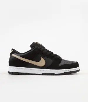 Nike SB Dunk Low Pro Shoes - Black / Metallic Gold - White