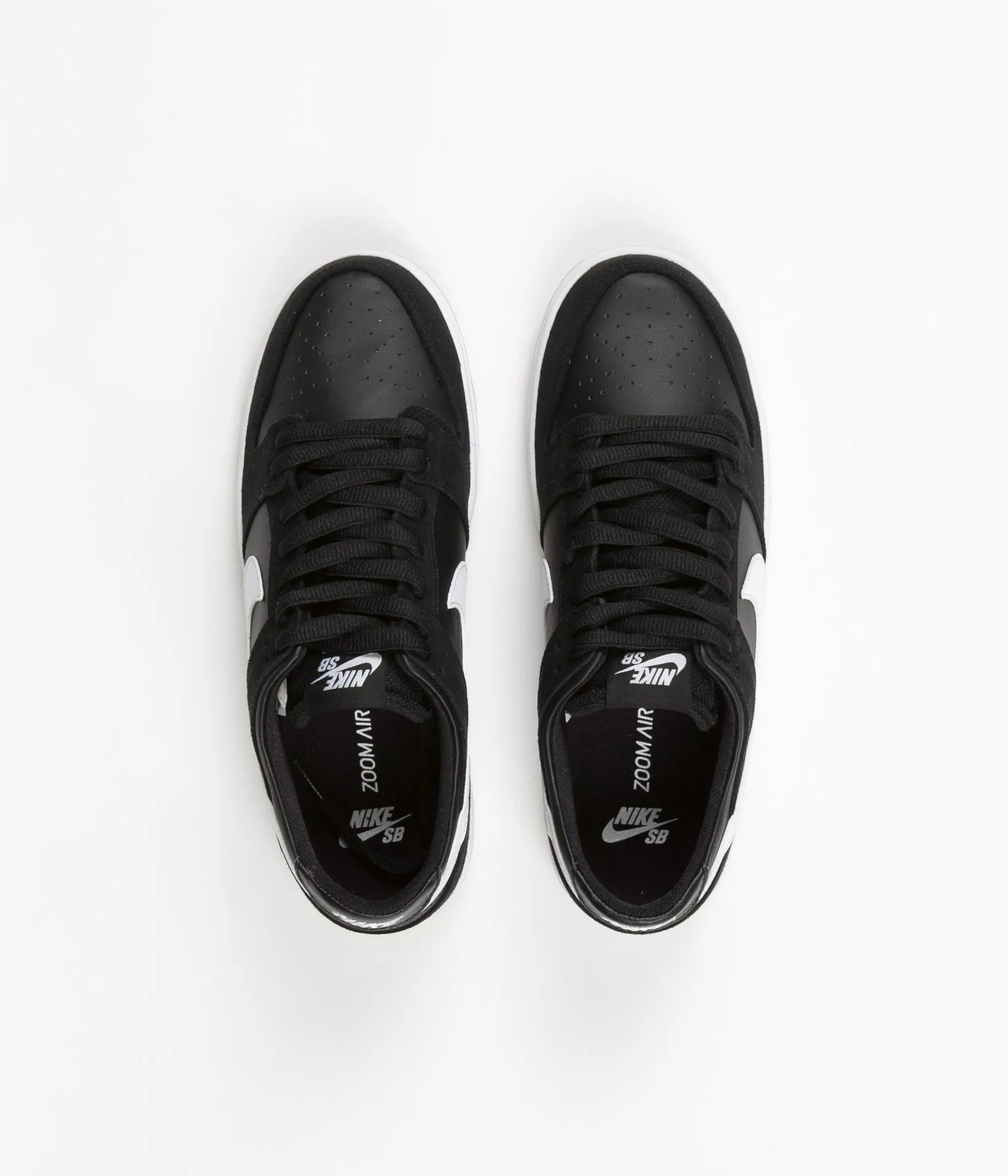 Nike SB Dunk Low Pro Shoes - Black / White - Gum Light Brown