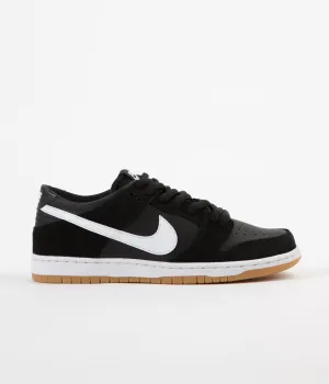 Nike SB Dunk Low Pro Shoes - Black / White - Gum Light Brown