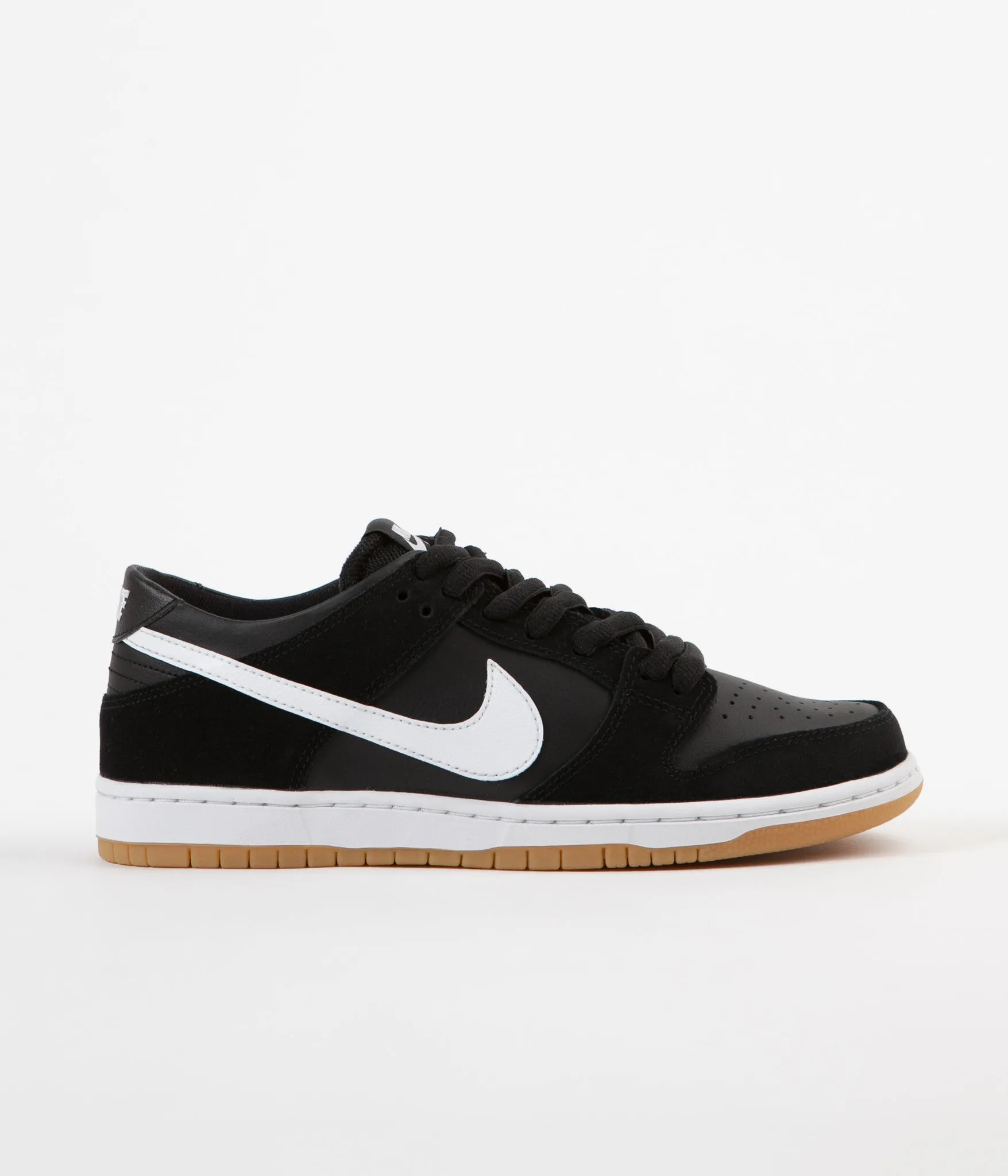 Nike SB Dunk Low Pro Shoes - Black / White - Gum Light Brown