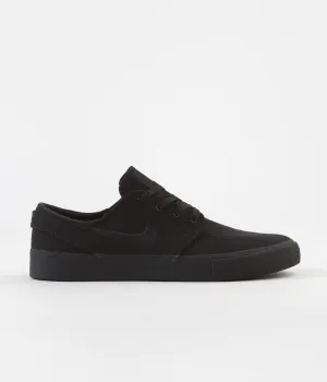 Nike SB Janoski Canvas Remastered Shoes - Black / Black - Black - Black
