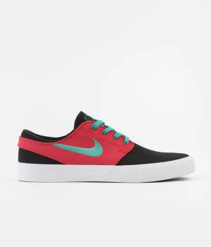 Nike SB Janoski Canvas Remastered Shoes - Black / True Green - Atom Red - White
