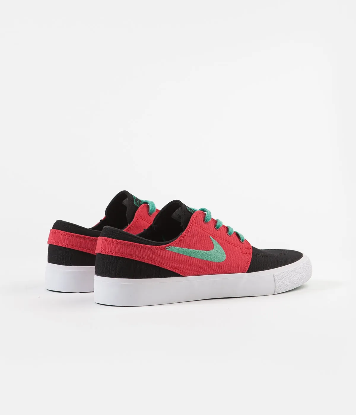 Nike SB Janoski Canvas Remastered Shoes - Black / True Green - Atom Red - White