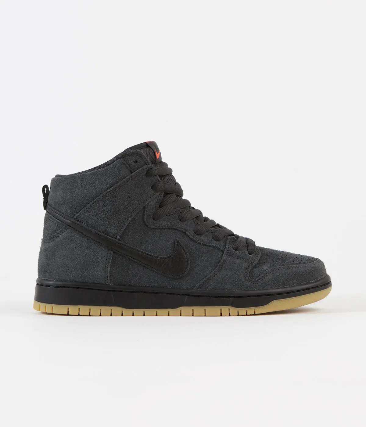 Nike SB Orange Label Dunk High Pro Shoes - Dark Smoke Grey / Black - Dark Smoke Grey  - White