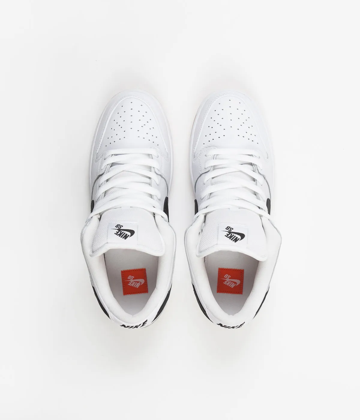 Nike SB Orange Label Dunk Low Pro Shoes - White / Black - Gum