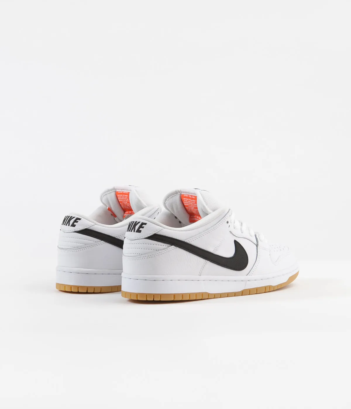 Nike SB Orange Label Dunk Low Pro Shoes - White / Black - Gum