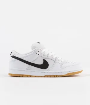 Nike SB Orange Label Dunk Low Pro Shoes - White / Black - Gum