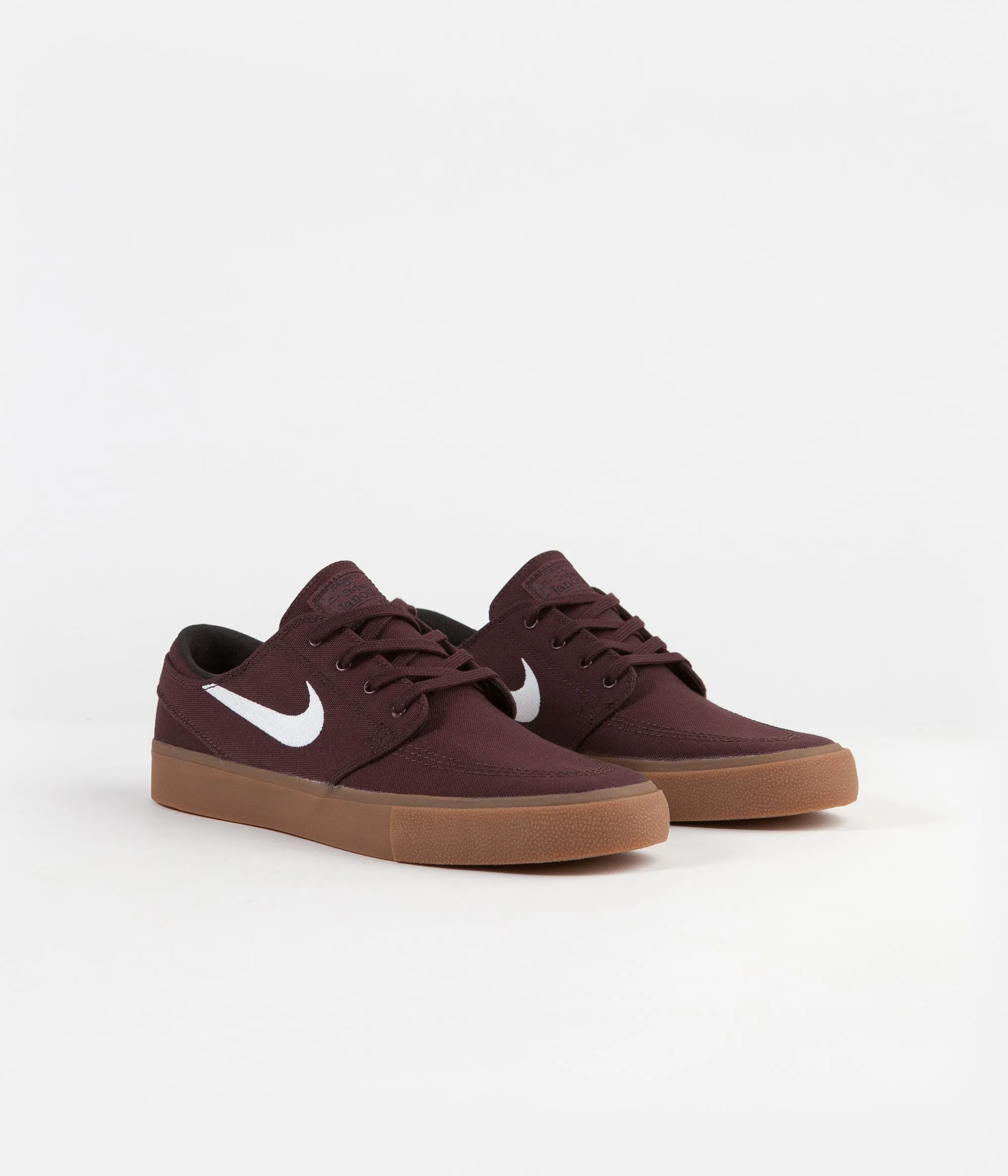 Nike SB Stefan Janoski Canvas Remastered Shoes - Mahogany / White - Gum Light Brown