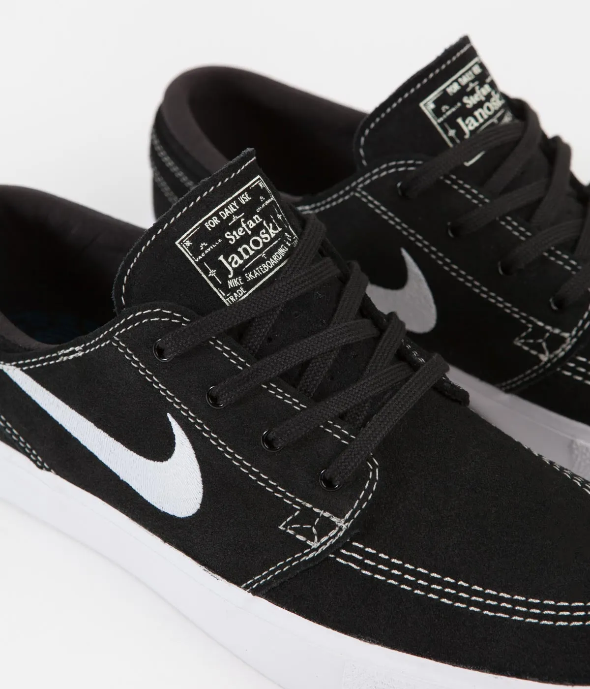 Nike SB Stefan Janoski Remastered Shoes - Black / White - Black - Coconut Milk