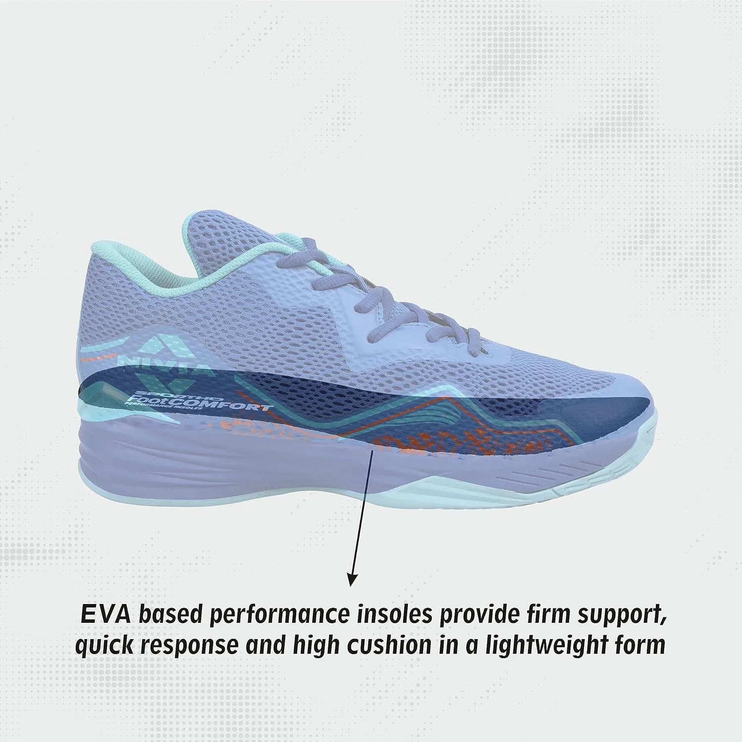Nivia Warrior 2.0 Basketball Shoes with Soft Cushion EVA Inner Insole (Blue)