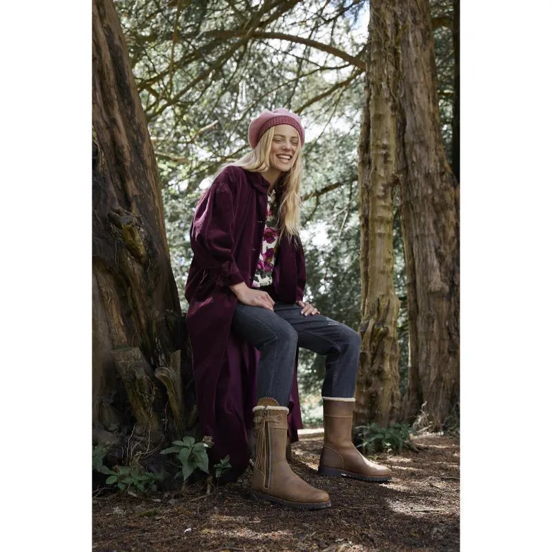 Penelope Chilvers Midcalf Tassel Ladies Shearling Lined Boot - Biscuit