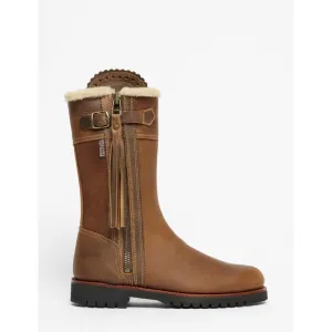 Penelope Chilvers Midcalf Tassel Ladies Shearling Lined Boot - Biscuit