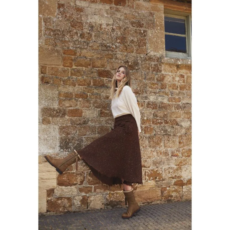 Penelope Chilvers Midcalf Tassel Ladies Shearling Lined Boot - Biscuit