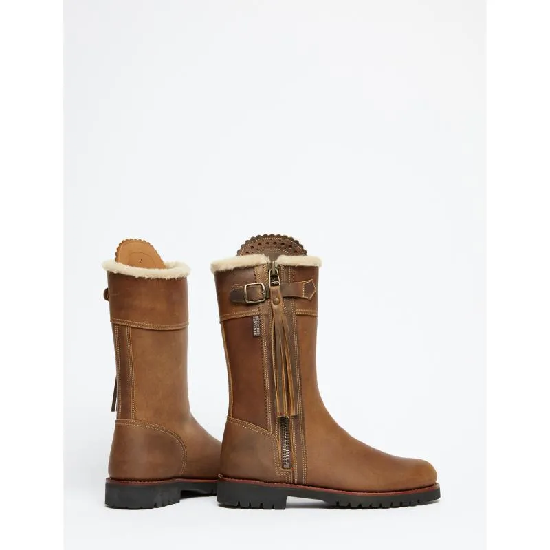 Penelope Chilvers Midcalf Tassel Ladies Shearling Lined Boot - Biscuit