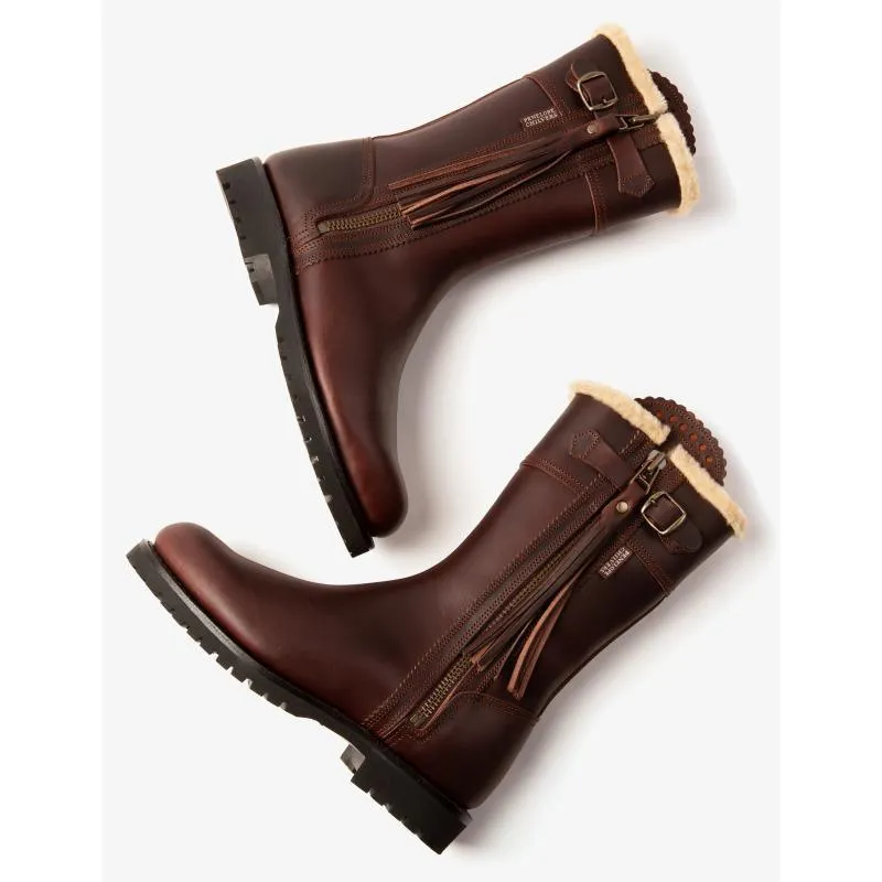 Penelope Chilvers Midcalf Tassel Ladies Shearling Lined Boot - Conker