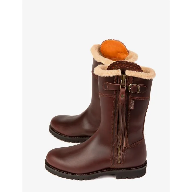 Penelope Chilvers Midcalf Tassel Ladies Shearling Lined Boot - Conker