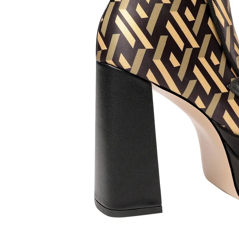 Pre Order:  Chunky High Heels Short Boots