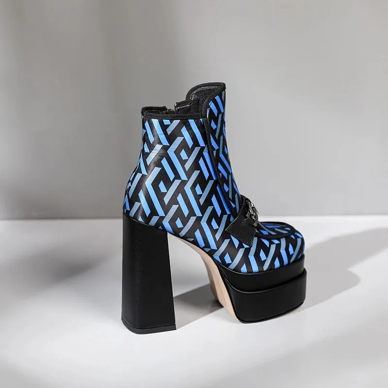 Pre Order:  Chunky High Heels Short Boots