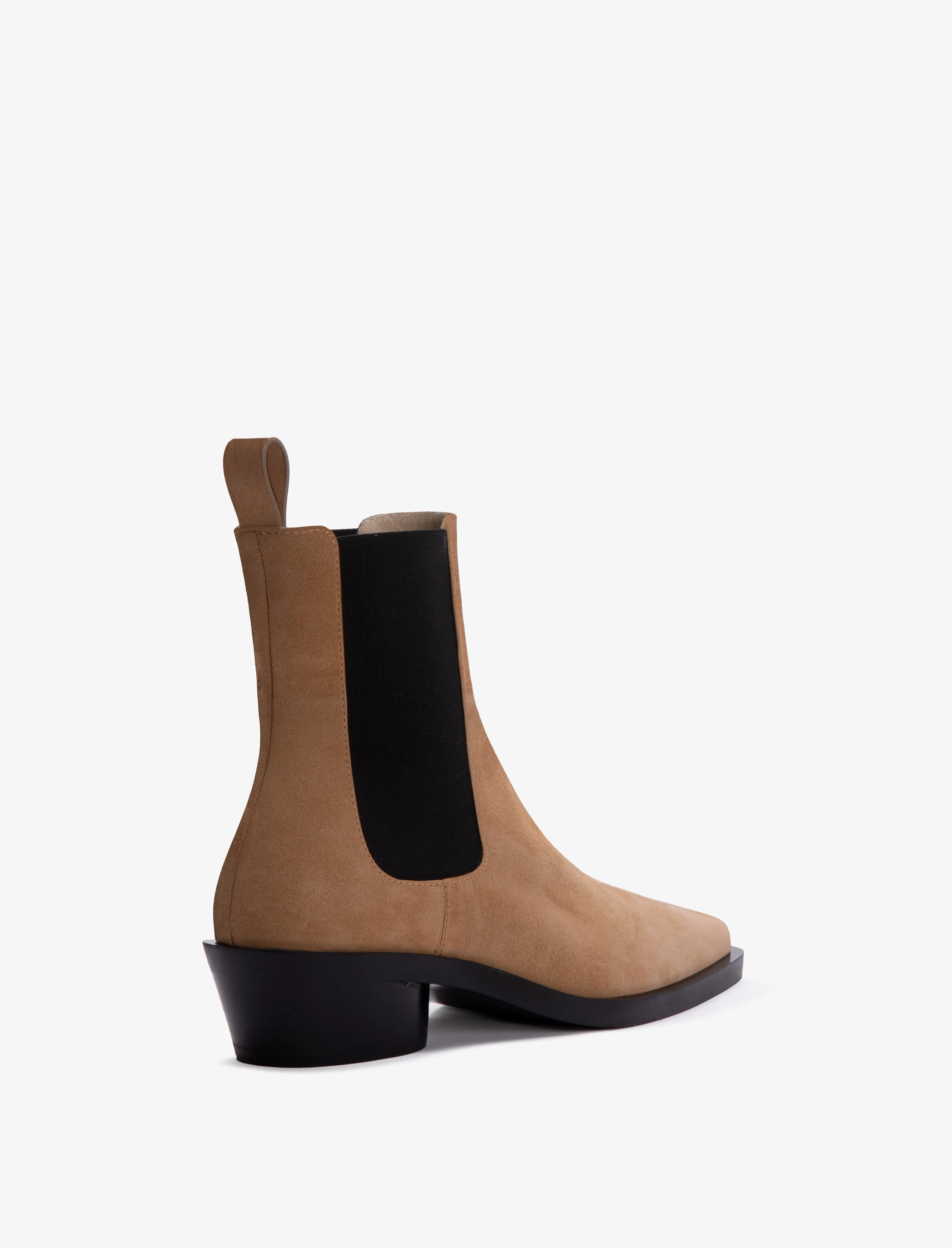 Proenza Schouler Bronco Chelsea Boots in Suede - Dark Beige
