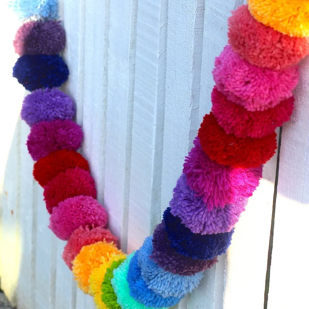 Rainbow Pom Pom Garland