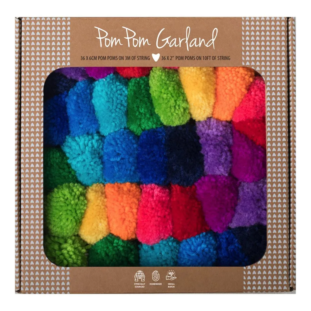Rainbow Pom Pom Garland