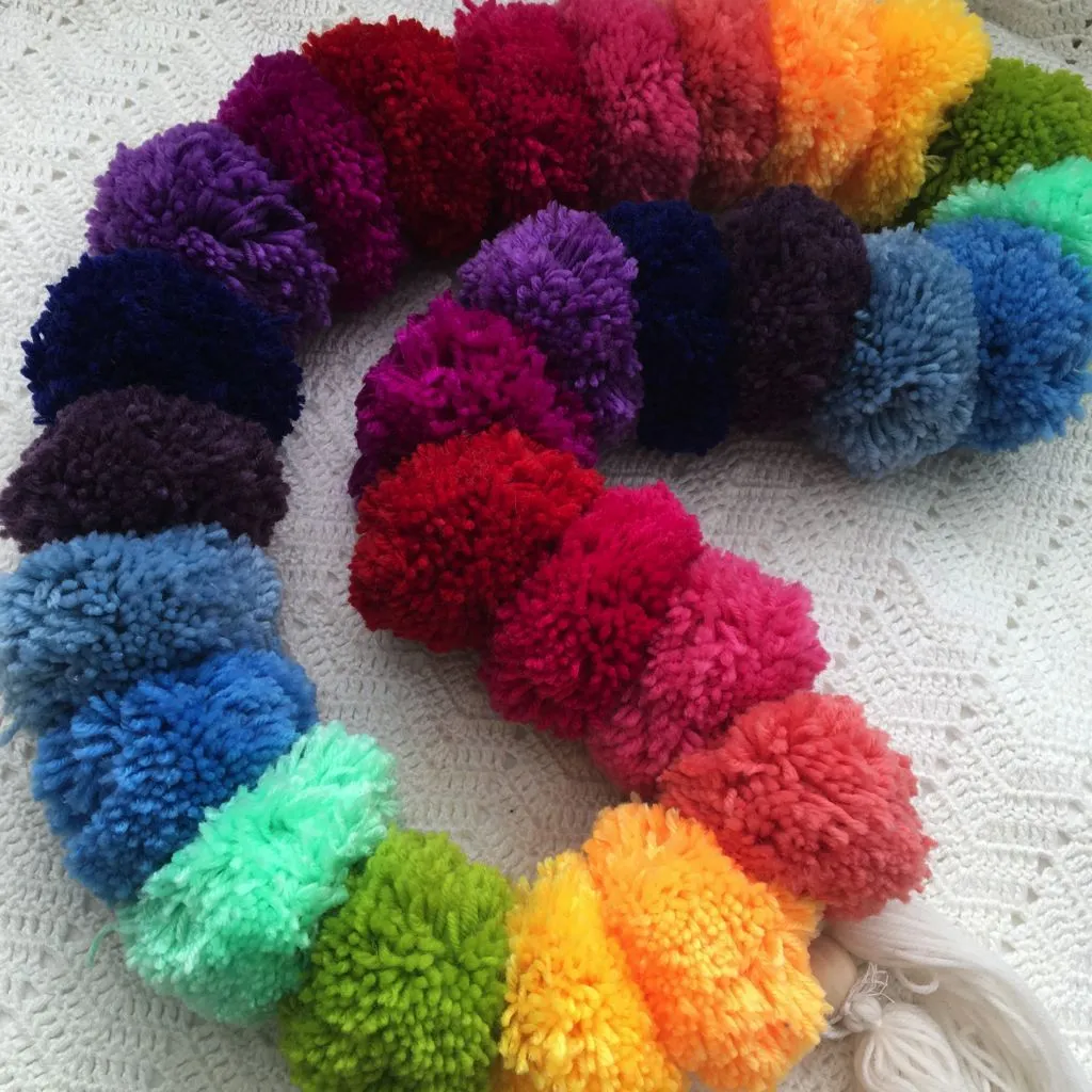 Rainbow Pom Pom Garland