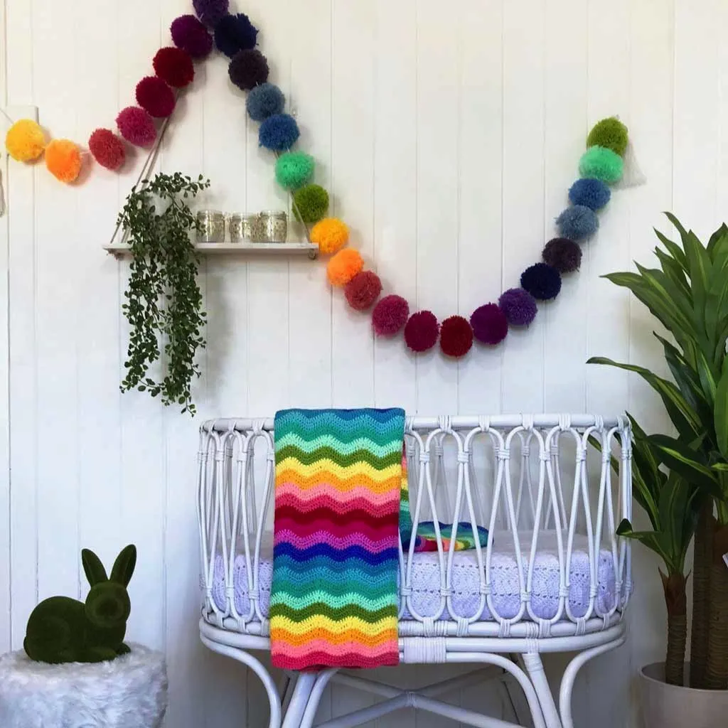 Rainbow Pom Pom Garland