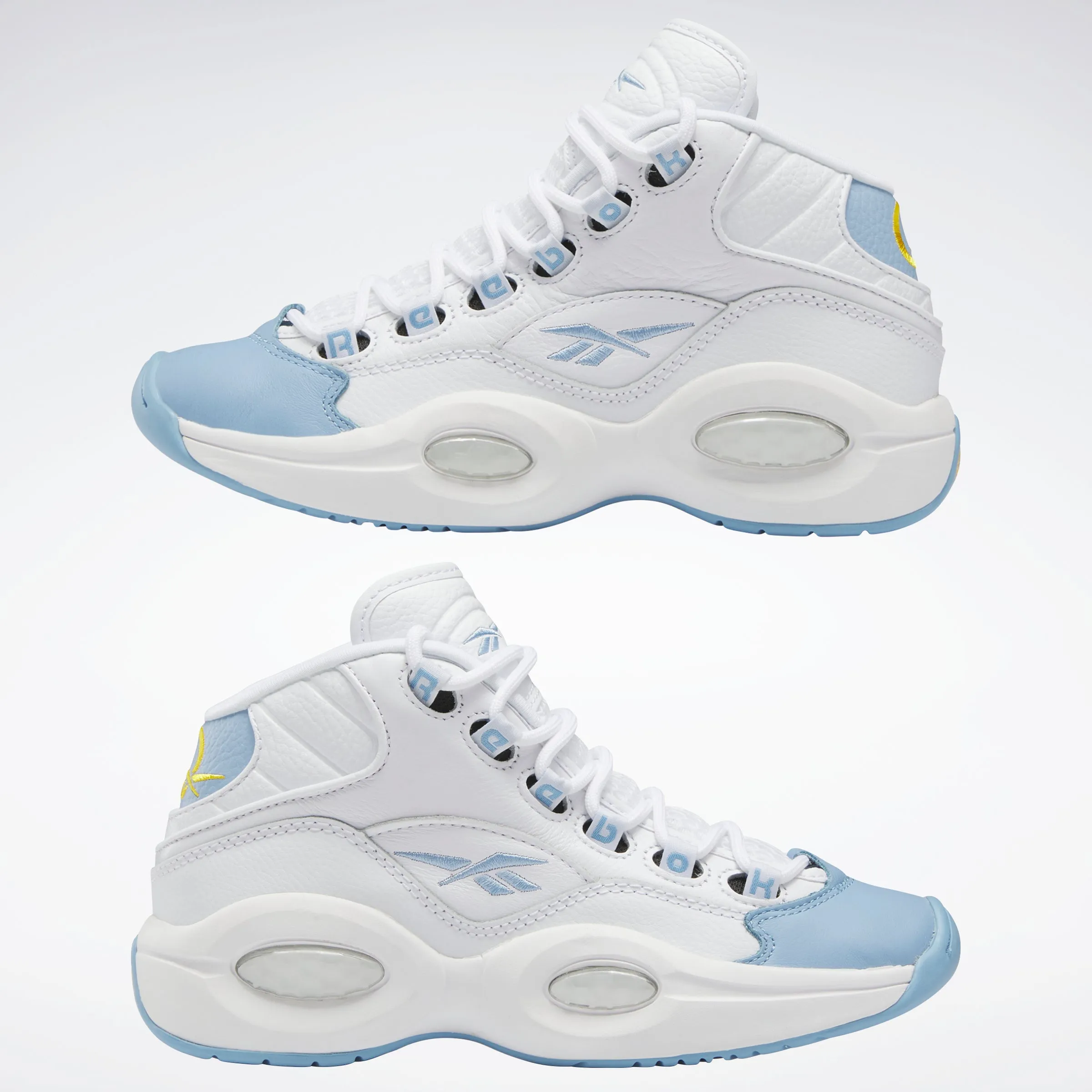 Reebok Footwear Kids Question Mid Shoes Junior Ftwwht/Flublu/Toxyel