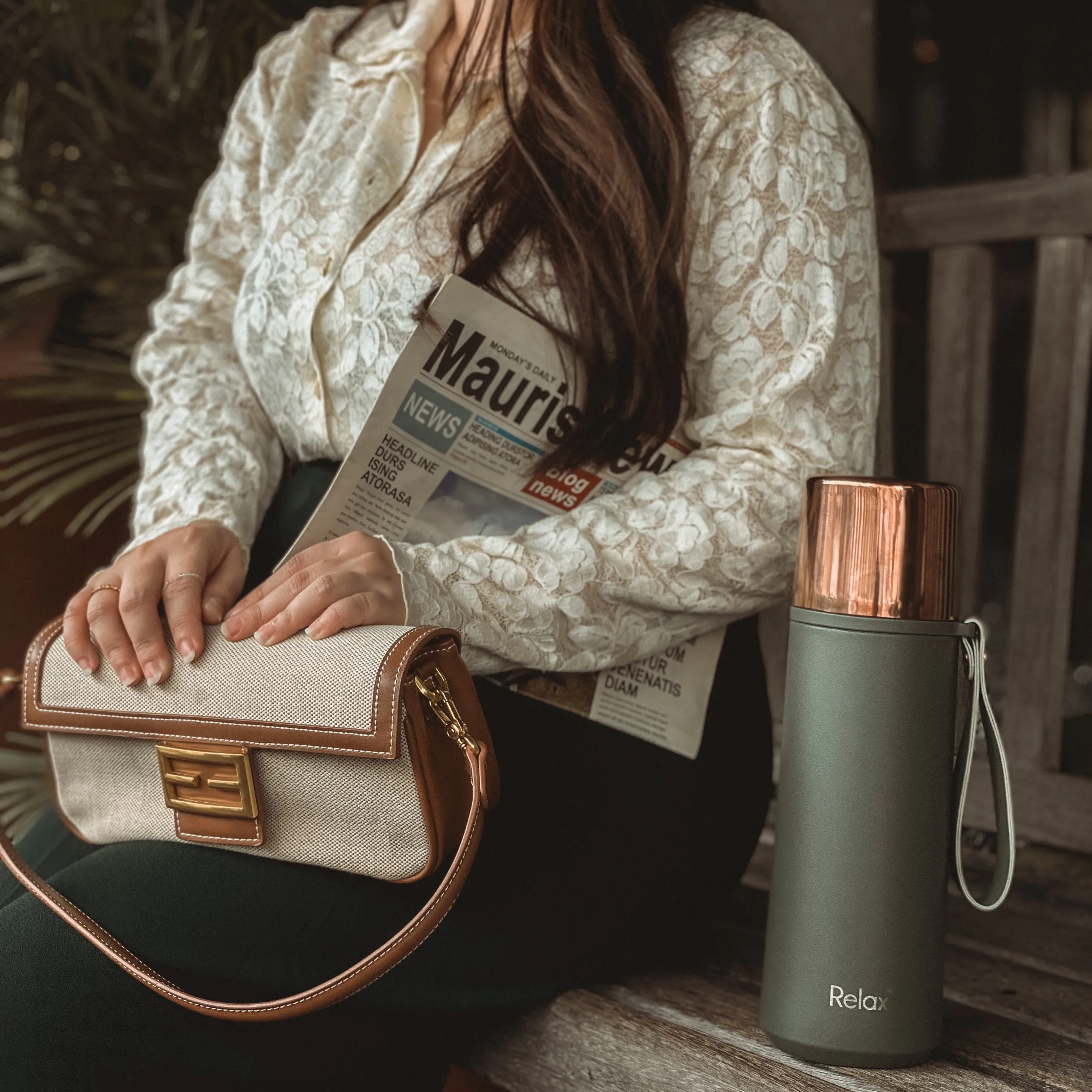 RELAX 1000ML VINCCI STAINLESS STEEL THERMAL FLASK - FOREST