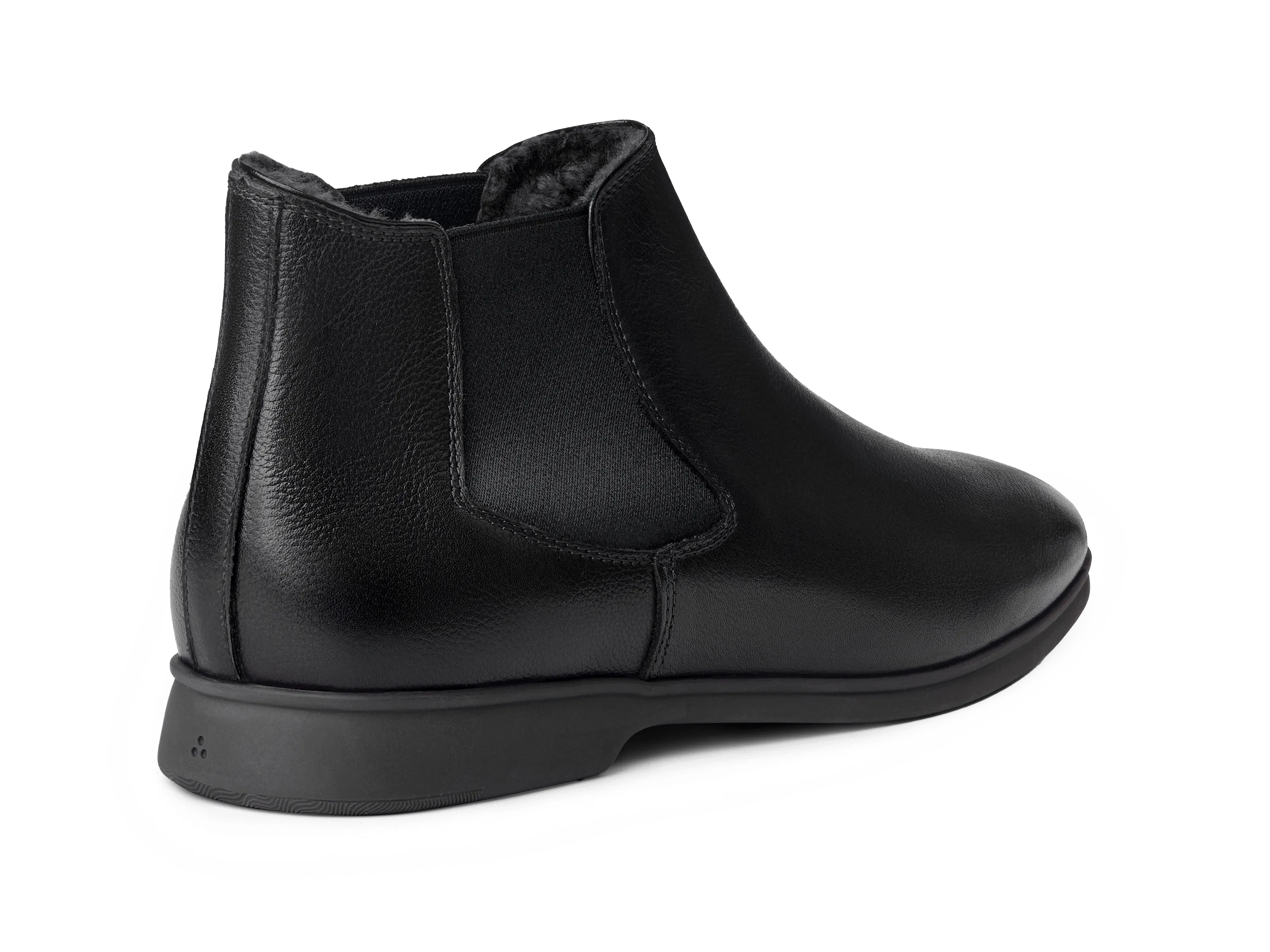 Rover Boots in Black Grain Calf with Shearling Lining