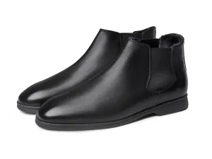 Rover Boots in Black Grain Calf with Shearling Lining