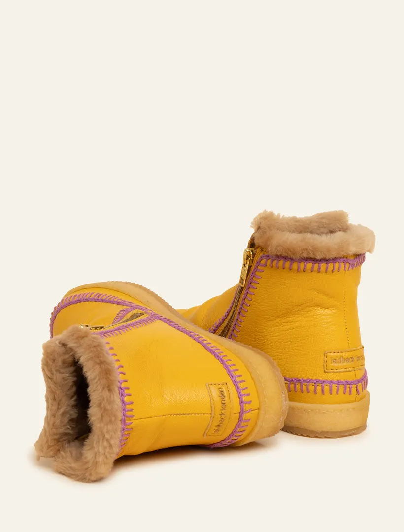 Setsu Crochet Ankle Boot Mimosa Leather Purple - Preorder - Ships 19 Dec 24