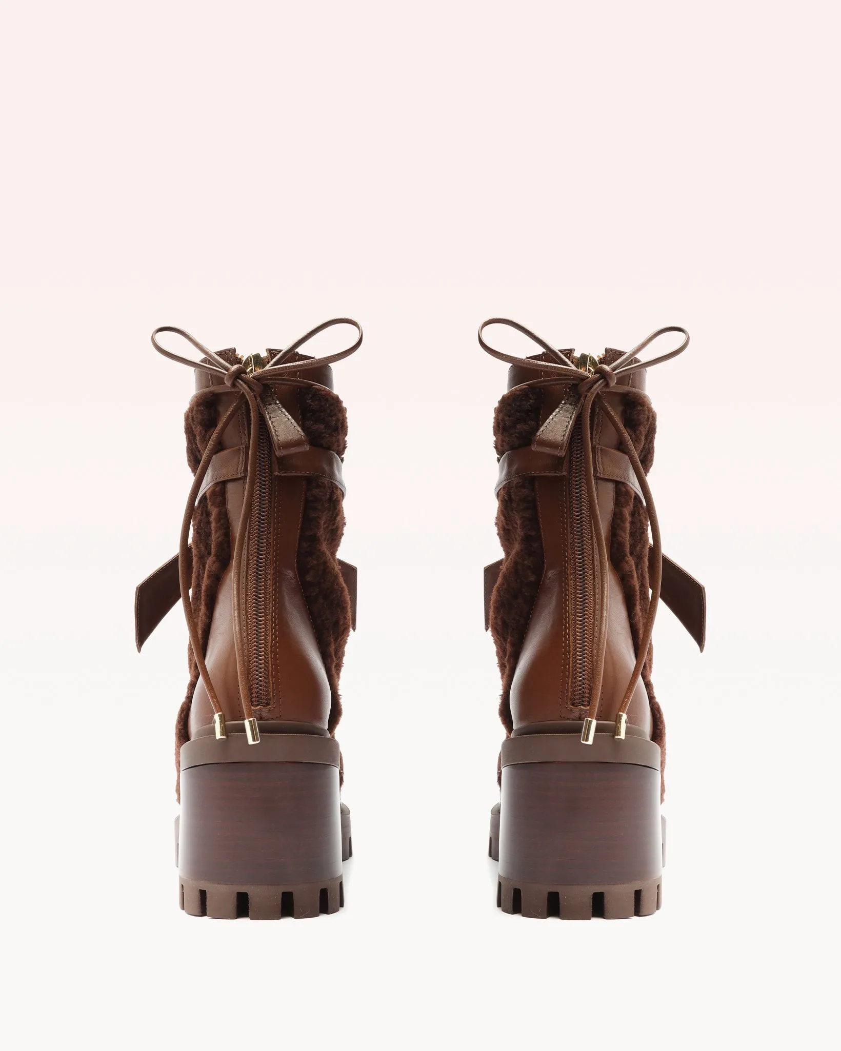 Shearling Clarita Combat Bootie 65 Mousse