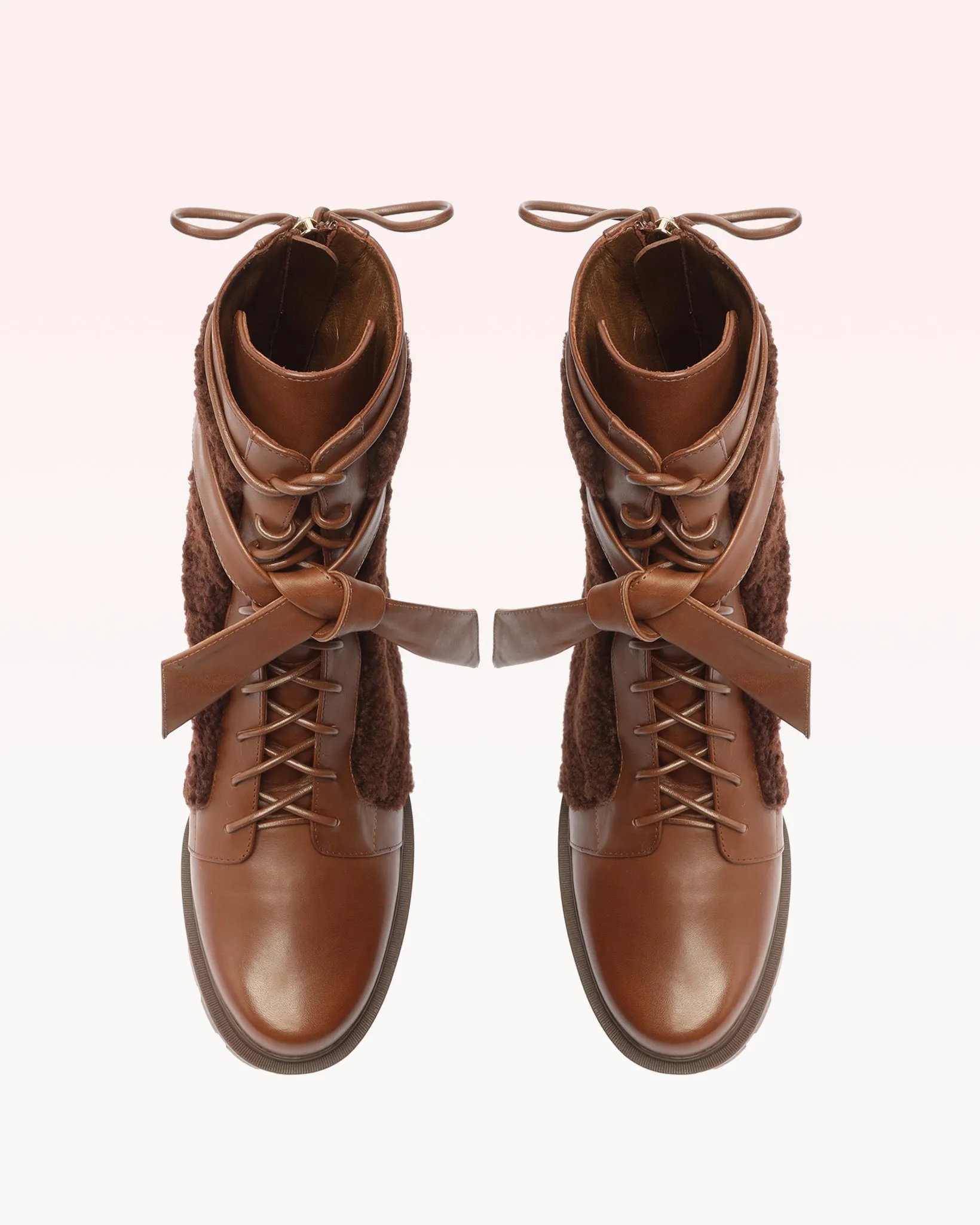 Shearling Clarita Combat Bootie 65 Mousse