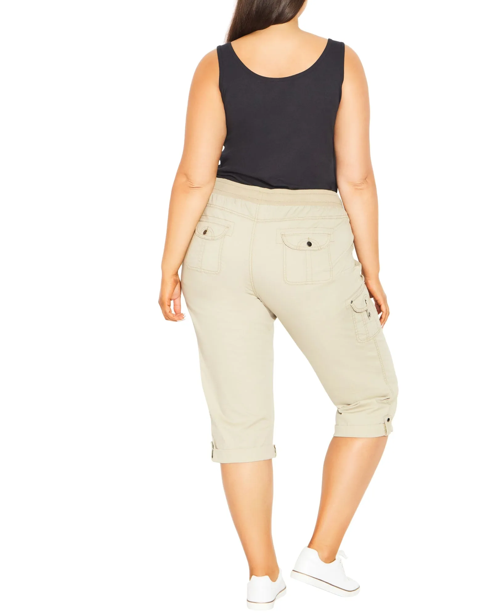 Sheila Roll Up Capri | Sand